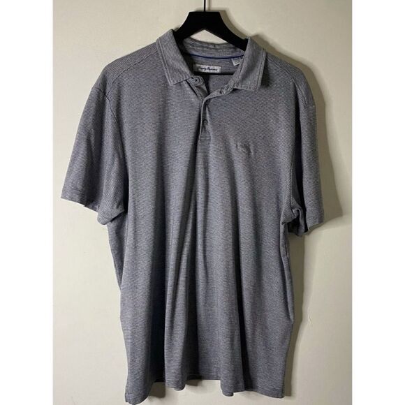 Tommy Bahama Micro Stripe Short Sleeve Polo Shirt Size XL - Picture 1 of 6